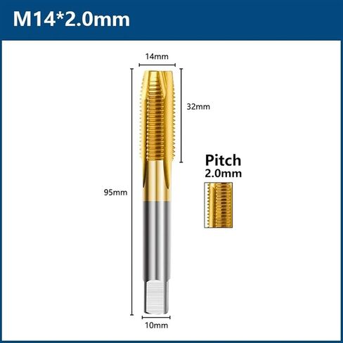 1 قطعة HSS برغي الحنفية مثقاب الخشب M2 M2.5 M3 M3.5 M4 M5 M6 M8 M10 M12 متري مستقيم الناي صنبور لولبي أدوات يدوية (M14x2.0) in Kuwait