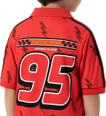 قميص Disney Cars Lightning McQueen، قميص كرة قدم للأطفال، قمصان كرة قدم للأولاد، تي شيرت للأولاد، أحمر 6 in Kuwait