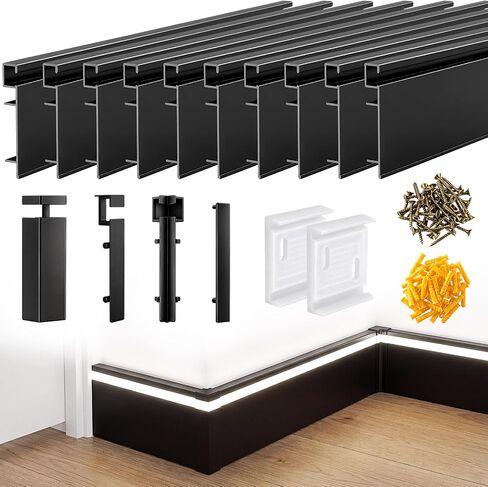 10 Pack 3.3ft/1m LED Aluminum Skirting Baseboards, 78x12mm LED Strip Light Channel Skirting Board Baseboard Light for Bedroom Kitchen Living Room Hotel in Kuwait
