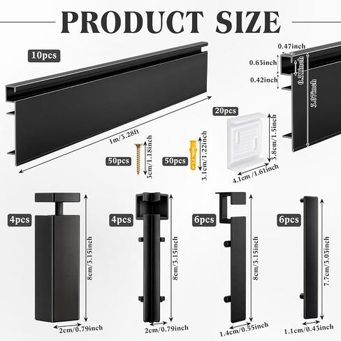 10 Pack 3.3ft/1m LED Aluminum Skirting Baseboards, 78x12mm LED Strip Light Channel Skirting Board Baseboard Light for Bedroom Kitchen Living Room Hotel in Kuwait