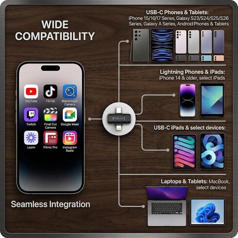 ميكروفون صغير لـ iPhone و iPad & Android ، بطارية 12 ساعة ، ميكروفون لافالييه اللاسلكي لخفض الضوضاء ، مقطع على MIC للضربات للاضطراب/youtube/tiktok/البث/المقابلة/تسجيل الفيديو in Kuwait