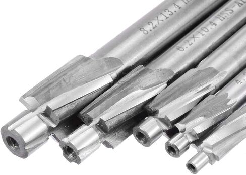 5Pcs M3-M8 Counterbore Milling Cutter High Speed Steel Pilot Slotting Tool 4 Flute Countersink End Mill Set HSS AL Pilot Slot Drill Bit for Aluminum Tool in Kuwait