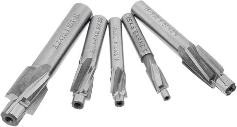 5Pcs M3-M8 Counterbore Milling Cutter High Speed Steel Pilot Slotting Tool 4 Flute Countersink End Mill Set HSS AL Pilot Slot Drill Bit for Aluminum Tool in Kuwait