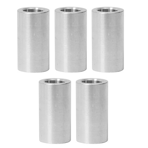 5Pcs M10 Aluminum Spacers, Metal Spacer Aluminum Round 10.2mm ID x 16mm OD x 30mm L Thickness Screw Standoff for M10 Screw Bolts Silver in Kuwait