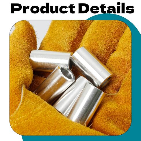 5Pcs M10 Aluminum Spacers, Metal Spacer Aluminum Round 10.2mm ID x 16mm OD x 30mm L Thickness Screw Standoff for M10 Screw Bolts Silver in Kuwait