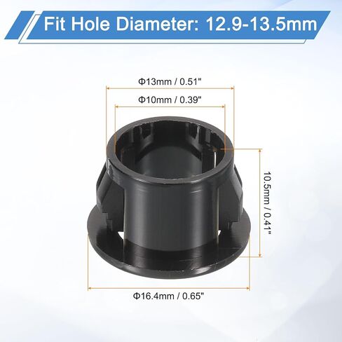 uxcell 18 Pcs Cable Snap Bushing Grommet, 1/2" Mounting Dia Black Round Nylon Snap in Cable Grommet Protector, Plastic Cable Hole Grommets for Wiring in Kuwait