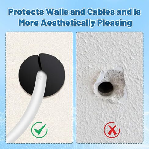 Rubber Wall Bushing Grommet, Cable Grommet Routing Kit for 3/4 inch Wall Hole, Silicone Cable Wall Pass, Anti-Slip Wall Grommets for Ethernet Cable in Kuwait