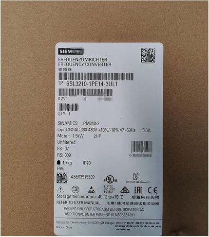 6SL3210-1PE14-3UL1 Frequency Converter 1.5Kw 2Hp 6SL32101PE143UL1 Sealed in Box 1 Year Warranty in Kuwait