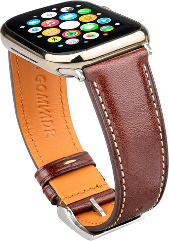 Leather Bands Compatible with Apple Watch Band 42mm 44mm 45mm 49mm Ultra, Replacement Band Leather Strap for Men iWatch Ultra 3/2/1 Series 9 8 7 6 5 4 in Saudi Arabia