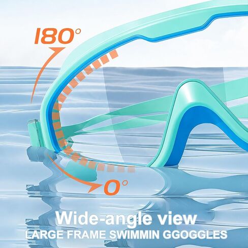 2 Pack Swim Goggles,UV Protection Anti-Fog Polarized Swimming Goggles for Age 6-14 in Kuwait