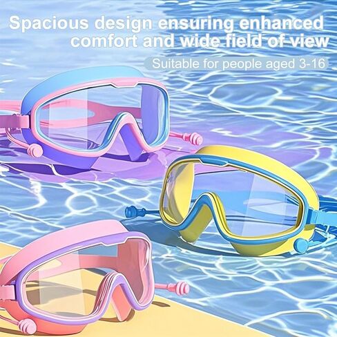 2 Pack Swim Goggles,UV Protection Anti-Fog Polarized Swimming Goggles for Age 6-14 in Kuwait