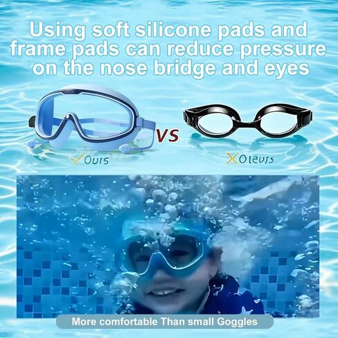 2 Pack Swim Goggles,UV Protection Anti-Fog Polarized Swimming Goggles for Age 6-14 in Kuwait