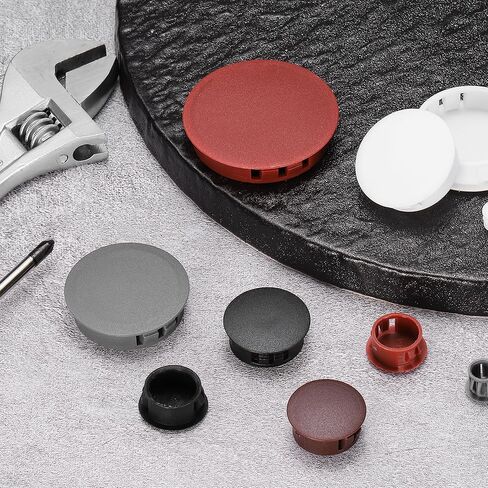 M METERXITY 50Pcs Gray Hole Plugs, 19mm / 0.75" Plastic Snap in Locking Screw Hole Cover Flush Mount Panel Plugs for Chair/Table/Furniture Cabinet in Kuwait