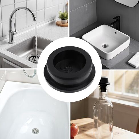 1 1/2" Dia Silicone Hole Plug, 4 Pcs T Shaped Flexible Plugs End Covers for Round Holes, Black Button Holes Stopper for Bottles Pipes (1-1/2") in Kuwait