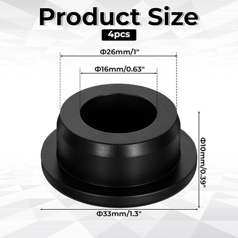 4 PCS Rubber Plugs for Round Holes, 26mm 1 Inch Dia T-Shaped Silicone Plugs, Black Round Snap in Plug Hole Seal Cover Rubber Stoppers Plug Waterproof for Kitchen Rubbers Bulkheads Bottles in Kuwait