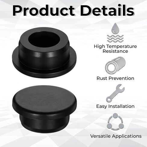 4 PCS Rubber Plugs for Round Holes, 26mm 1 Inch Dia T-Shaped Silicone Plugs, Black Round Snap in Plug Hole Seal Cover Rubber Stoppers Plug Waterproof for Kitchen Rubbers Bulkheads Bottles in Kuwait