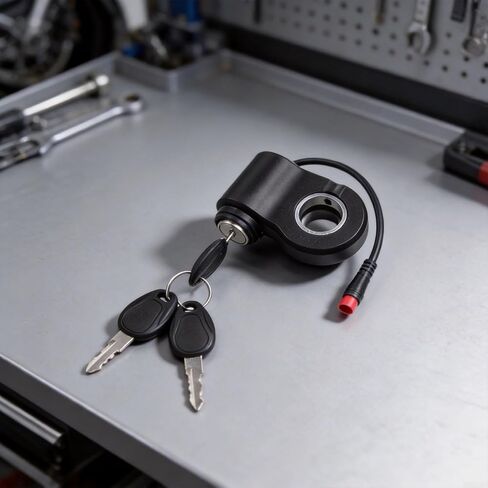 Ignition Lock Assembly for KuKirin for G2 Pro for G2 Max Electric Scooter with 2-Pin Red Connector Key Switch Replacement Part Black in Kuwait