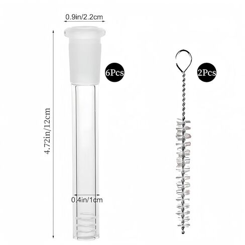 6 Pcs 4.72in Borosilicate Thick Glass Tubes with 2 Cleaning Brushes,14mm Compatible Tube Glass Tube,Steam Chemistry Air Drying Tube in Kuwait