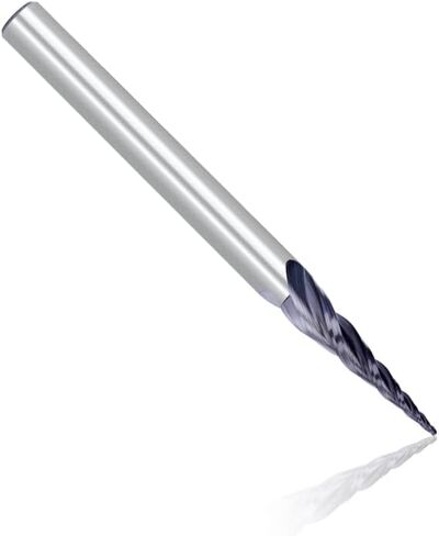 1pcs 3-Flute Tapered Ball Nose End Mills R0.4 3 Flute Mill 1/4" Shank Carbide Endmills Milling Tool CNC Machine Cutter in Kuwait