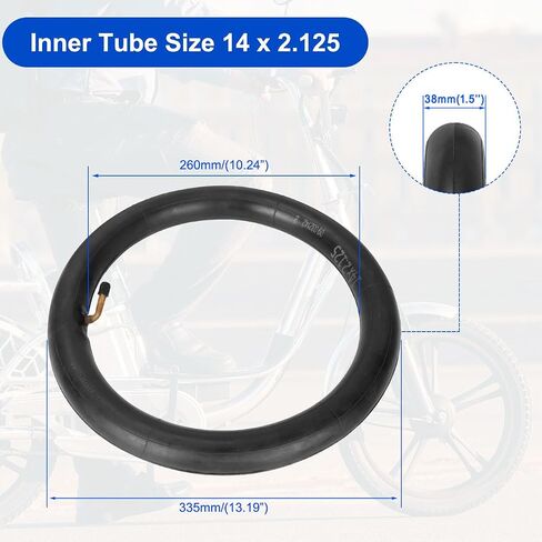 2 حزمة 14x2.125 أنبوب داخلي للدراجة لـ Jetson Bolt Pro استبدال أنابيب دراجة مع جذع صمام بزاوية لدراجات Gotrax الكهربائية والدراجة الإلكترونية ودراجة 14 بوصة 14x1.75 14x1.9 14x1.95 14x2.0 14x2.10 14x2.125 in Kuwait