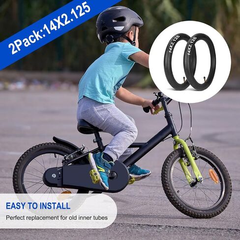 2 حزمة 14x2.125 أنبوب داخلي للدراجة لـ Jetson Bolt Pro استبدال أنابيب دراجة مع جذع صمام بزاوية لدراجات Gotrax الكهربائية والدراجة الإلكترونية ودراجة 14 بوصة 14x1.75 14x1.9 14x1.95 14x2.0 14x2.10 14x2.125 in Kuwait