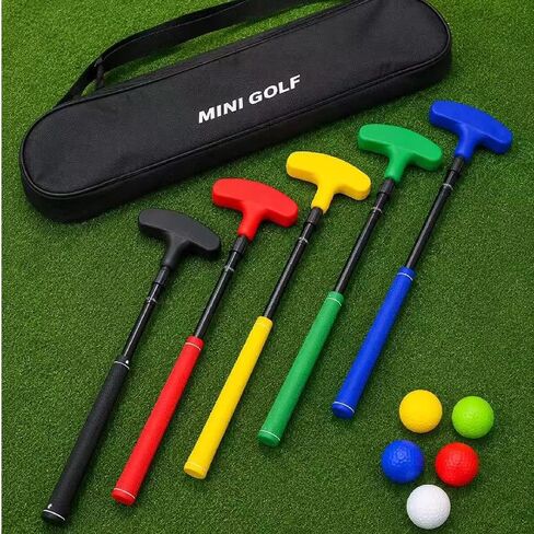5 Set Golf Putter Bulk,Adjustable Mini Right and Left Handed Two Way Putters,with 5 Golf Balls for Women Men in Kuwait
