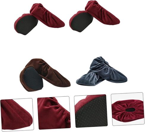 Beaupretty 4Pairs Slip Shoe Covers Thickened Sole Protection for Boys and Random Color Reusable and Durable Lint Shoe Cases for Home and Dorm Use in Kuwait