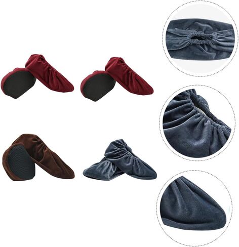 Beaupretty 4Pairs Slip Shoe Covers Thickened Sole Protection for Boys and Random Color Reusable and Durable Lint Shoe Cases for Home and Dorm Use in Kuwait