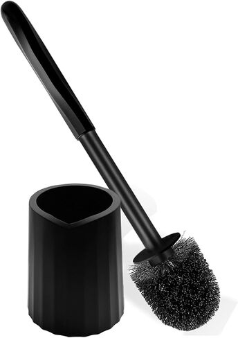 Toilet Brush and Holder Set, 2 Pack Toilet Bowl Brush with Long Non-Slip Handle, Deep Toilet Cleaner Brush, Toilet Scrubber, Black in Kuwait