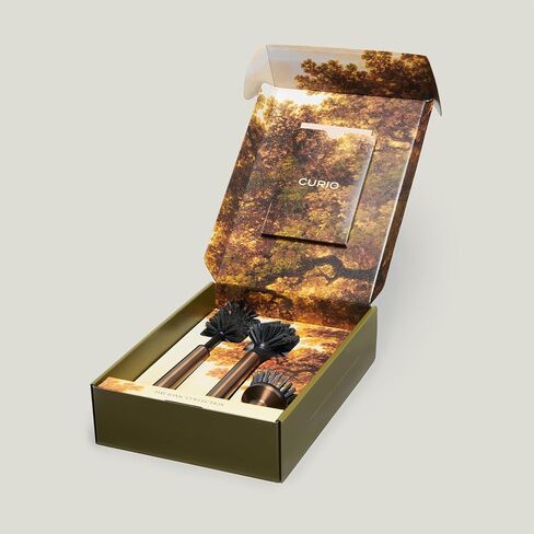 Curio Home Goods Ionic Brush Set, Magnetized to Stand Upright, Stainless Steel with Replaceable Heads, Onyx/Black in Kuwait