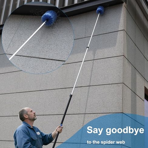 Big Cobweb Duster Head Twist-On Spider Web Fuster for Outdoor & Indoor Web Cleaning // Fits Standard 3/4 inch Threaded Poles // Cobweb Duster Brush Head Only (Blue) in Kuwait