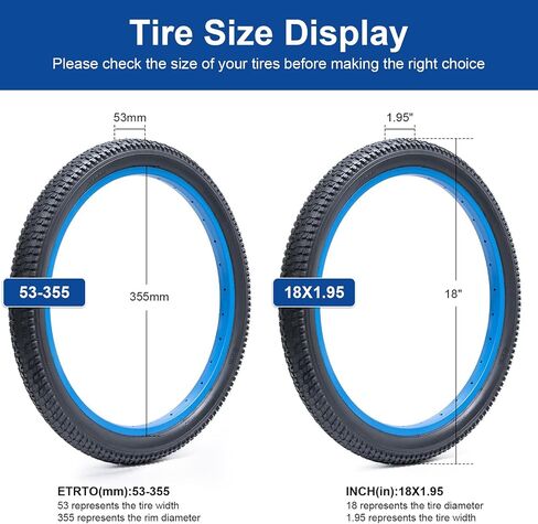 إطار دراجة 18 × 1.95 (53-355) إطار دراجة 18 بوصة مناسب للأطفال 18 × 1.95 18 × 2.0 إطار دراجة بديل قابل للطي على الطرق الوعرة/الجبل (مفرد) in Kuwait
