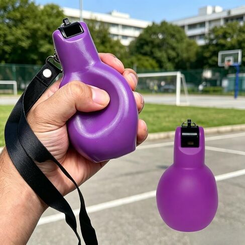 1Pc PVC Squeeze Survival Whistle, Loud Handheld Sports Whistle, Portable Lanyard BB Vent Toy, Multifunctional Referee Coach Emergency Whistle - Blue in Kuwait