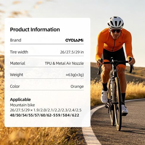 1/4 حزمة من الأنابيب الداخلية MTB TPU مقاس 26 بوصة/27.5 بوصة/29 بوصة لأنابيب داخلية MTB26/27.5/29 بوصة × 1.9-2.5 أنبوب إطار دراجة خفيف للغاية 63 جم مع صمام بريستا 45 مم للدراجات الجبلية in Kuwait
