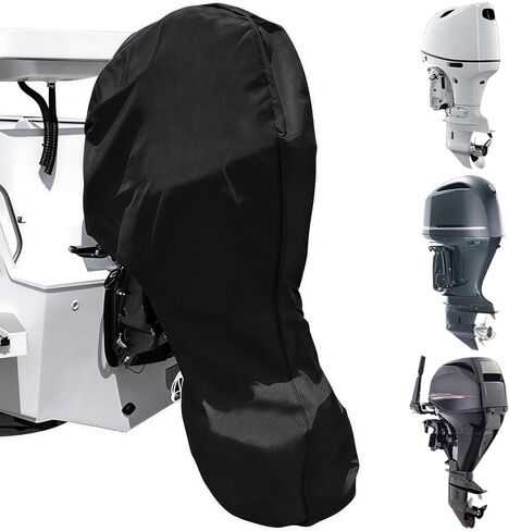 Outboard Motor Cover for Mercury Optimax 225 Pro XS - 225HP, Full Outboard Outboard Engine Cover, Heavy Duty Water-Resistant Boat Engine Cover with Zipper and Drawstring,Grey in Kuwait
