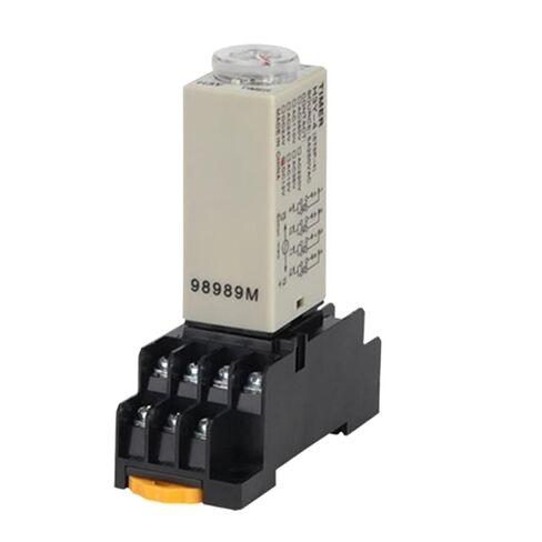 H3Y-4 Power-on Delay Rotary Knob 1S/5S/10S/30S/60S/3M/5M/10M/30M Timer Time Relay AC 110V 220V 380V 14 Pin with Base PYF14A(Voltage AC 220V,0-5 Minute) in Kuwait