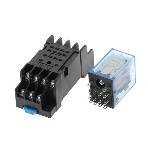 10sets MY4NJ HH54P DC 12V 24V 110V 220V AC Coil Power Relay General Purpose Relays 14 Pins 4NO 4NC 5A with PYF14A Socket Base(AC 110V) in Kuwait