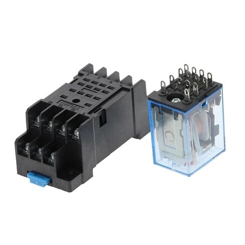 10sets MY4NJ HH54P DC 12V 24V 110V 220V AC Coil Power Relay General Purpose Relays 14 Pins 4NO 4NC 5A with PYF14A Socket Base(AC 110V) in Kuwait