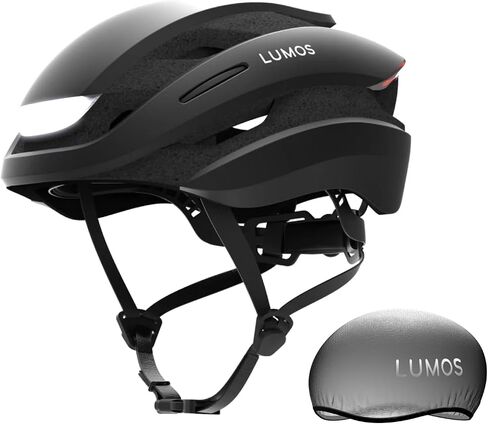 خوذة Lumos Ultra (أسود، بدون MIPS، مقاس M) وغطاء خوذة دراجة مقاوم للماء in Kuwait