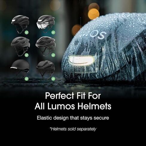 خوذة Lumos Ultra (أسود، بدون MIPS، مقاس M) وغطاء خوذة دراجة مقاوم للماء in Kuwait