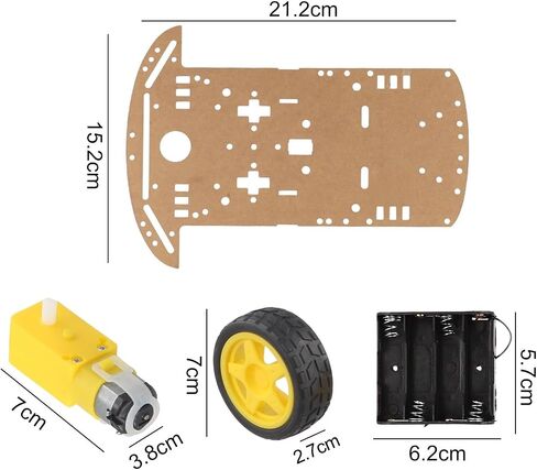2WD Robot Car Chassis Kit for Arduino with Dual DC Gear Motors, Encoder and for battery Box for STEM DIY for educational Robotics in Kuwait