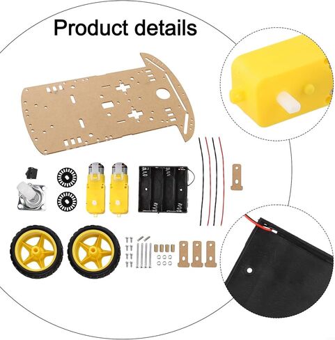 2WD Robot Car Chassis Kit for Arduino with Dual DC Gear Motors, Encoder and for battery Box for STEM DIY for educational Robotics in Kuwait
