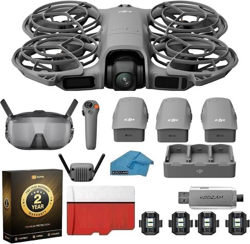 DJI Neo 2 Motion Fly More Combo with 2-Year Warranty | Goggles N3 & RC Motion 3 FPV Bundle | 3-Battery 4K Drone Kit with 128GB MicroSD & Digital Transceiver in Kuwait