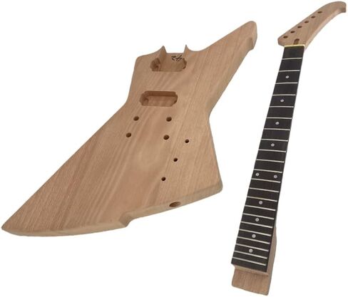 Yinfente DIY Guitar Kit With Mahogany Body Mahogany Neck With Rosewood Fretboard 6 String DIY Electric Guitar Kit With All Components To Build Your Own Guitar in Kuwait