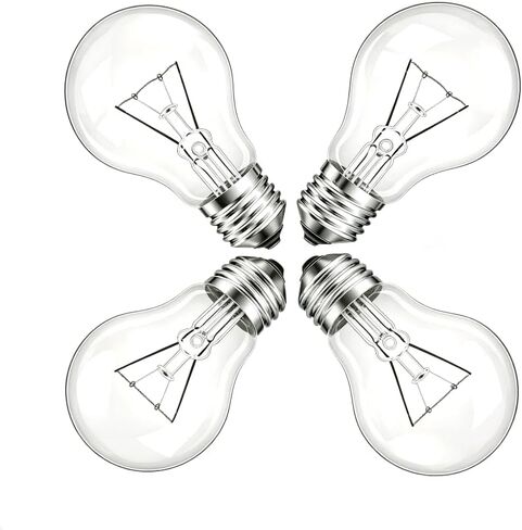 60 Watt Incandescent Light Bulbs, A19 Clear 60W Bulb E26 Medium Base Shatter Resistant Rough Service Light Bulb 4 Pack in Kuwait