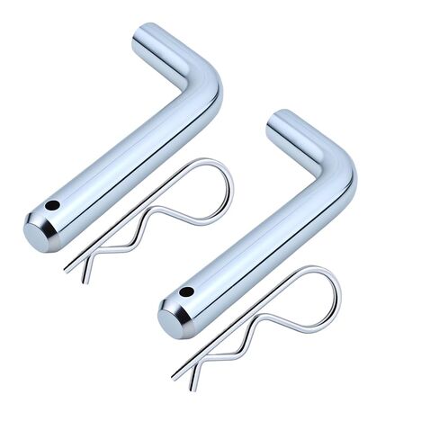 2 Pack Trailer Hitch Pin & Clip with Grooved Head, Heavy-Duty Carbon Steel Construction, 5/8-Inch Diameter, Fits 2-1/2 or 3-Inch Receiver, Clear Zinc-Plated, for Towing Security Quick & Simple Setup in Kuwait
