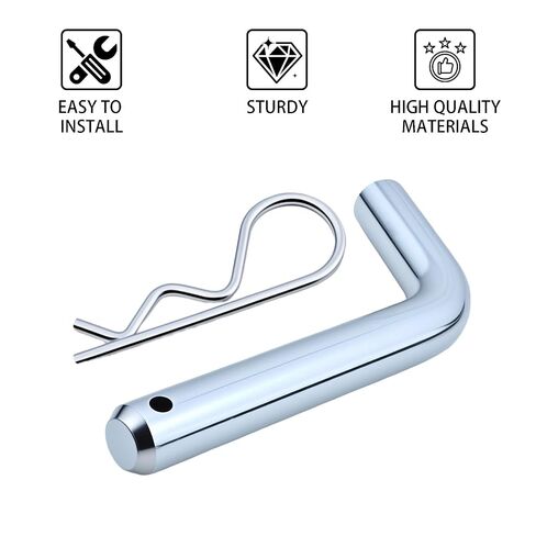 2 Pack Trailer Hitch Pin & Clip with Grooved Head, Heavy-Duty Carbon Steel Construction, 5/8-Inch Diameter, Fits 2-1/2 or 3-Inch Receiver, Clear Zinc-Plated, for Towing Security Quick & Simple Setup in Kuwait