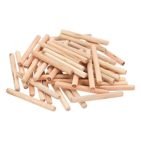 MECCANIXITY Wooden Dowel Pins 3/8" x 4" (10mm x 100mm) Straight Dowel Rods Wood Fluted Dowels Rods for Crafts Furniture DIY Hardwood Count 50 in Kuwait