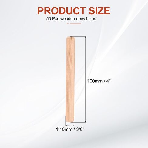 MECCANIXITY Wooden Dowel Pins 3/8" x 4" (10mm x 100mm) Straight Dowel Rods Wood Fluted Dowels Rods for Crafts Furniture DIY Hardwood Count 50 in Kuwait