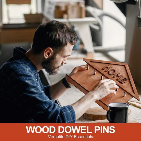 MECCANIXITY Wooden Dowel Pins 3/8" x 4" (10mm x 100mm) Straight Dowel Rods Wood Fluted Dowels Rods for Crafts Furniture DIY Hardwood Count 50 in Kuwait